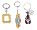 Friends TV Show Key Chains (set of 3) Badge Souvenir Set Pendant (Central Perk Coffee Time Picture, Yellow Picture Frame, Lobster)