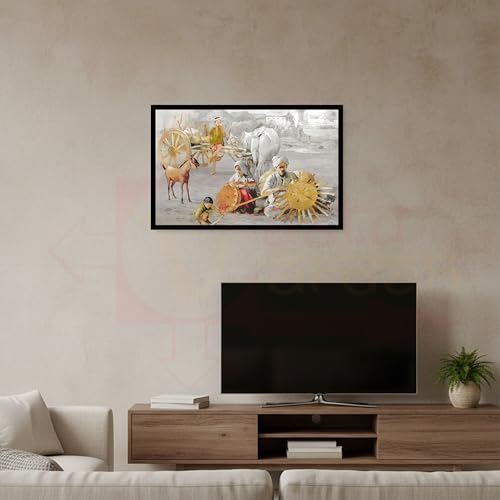 Image of Vastu Vardan Village Scenery Poster | Natural Paintings for Living Room | Size 13 x19 Inch Approx | Wall Scenery for Bedroom, Office, Home Decor | Painting Without Frame |