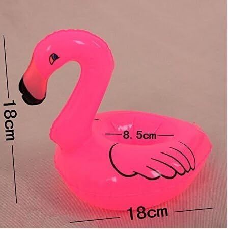 16 PCS Inflatable Flamingo Coasters Cup Drink Holders with 20 Pcs Flamingo Drinking Straws for Lula Party Supplies/Hawaiian/Birthday/Pool Party Decorations
