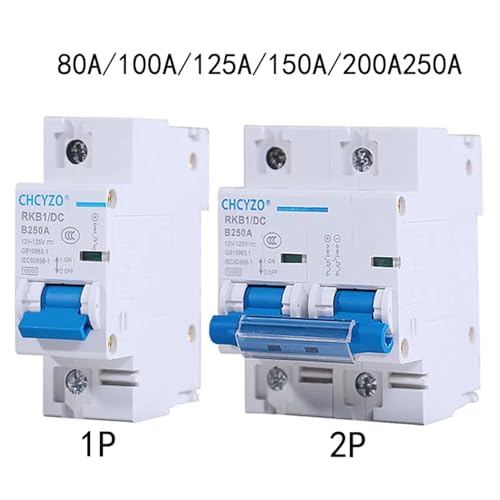 Disyuntor de CC 80A 1P interruptor para paneles solares caravanas y sistemas de 24V 48V 2