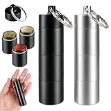 2 Piezas Mini Frasco de Aluminio Hermético, Herramienta Organización para Polvos y Especias