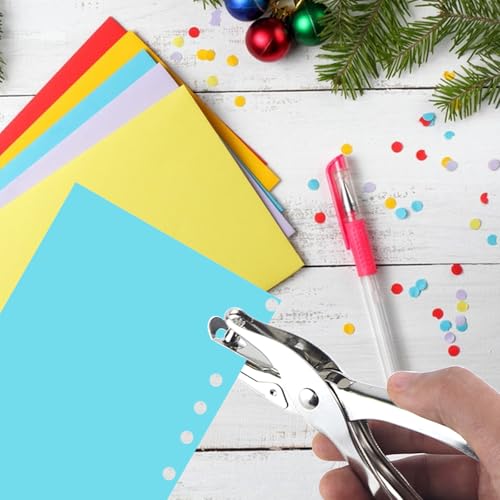 2 Pcs Hole Punch,Metal Single Hole Paper Punch Punchers,1/4 Inch and 1/8 Inch Single Hole Punch,Suitable for DIY Craft Labels and Greeting Cards Home Office Learning - Image 2