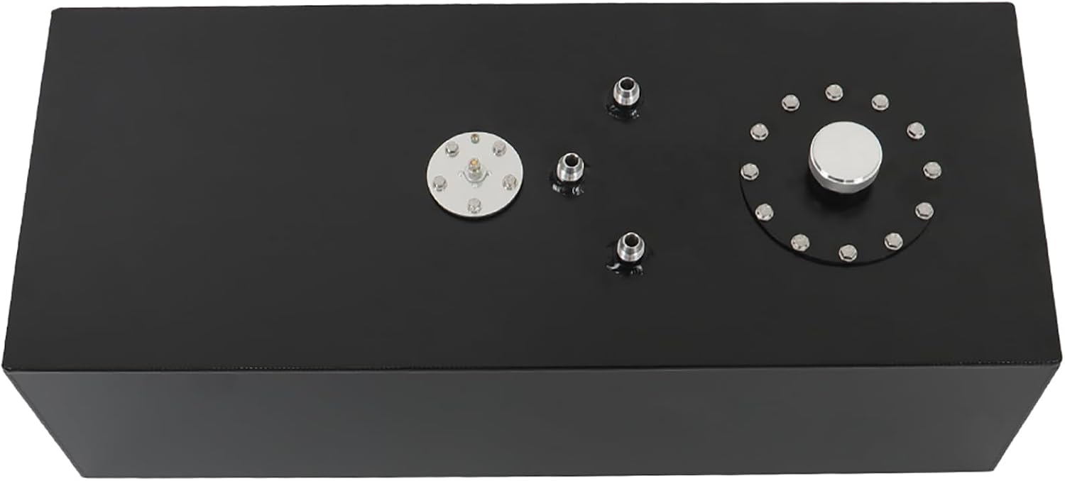 labwork 15 Gallon 57L Aluminum Racing Drift Fuel Cell Tank with Cap and Level Sender Black