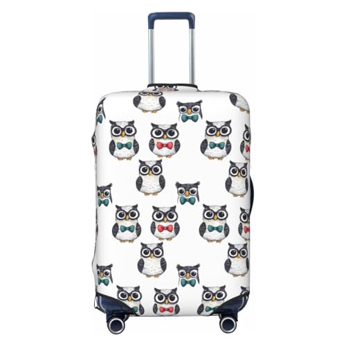 Luggage Cover Protector - Bow Tie Owl Print Suitcase Covers for Luggage Fit 25-28 Inch Suitcase