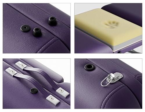 Image of 3 Fold Professional Massage Table Portable Hold Up to 1100LBS Violet