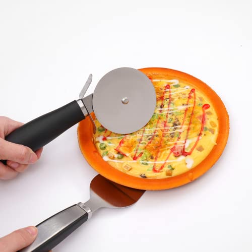 Classic Pizza Wheel, Pizza Cutter Wheel Pizza Server Set, Stainless Steel Pizza Slicer and Pizza Server Set with Non-Slip Handle Sharp Pizza Wheel Ideal For Pizza, Cake, Pies and Dough Cookies - Thumbnail 6