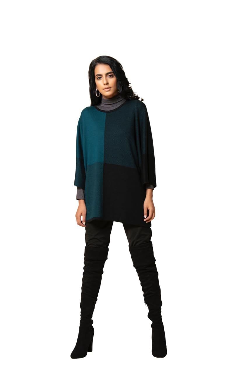 Wool Blend Poncho for Women | Elegant Soft Wrap Shawl| Lightweight Layered Outerwear Cape | Stylish Draped Design for Winter Fall Travel | Fashionable Westernwear, Black-image-6