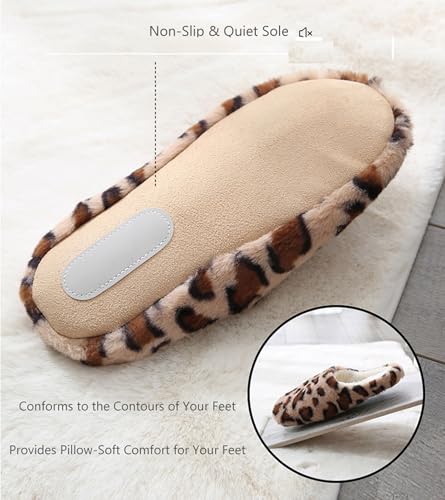 Women's Fluffy Slippers Soft Memory Foam Slip on Quiet House Suede Velvet Sole Cotton Shoes Indoor Warm Bedroom Shoes3