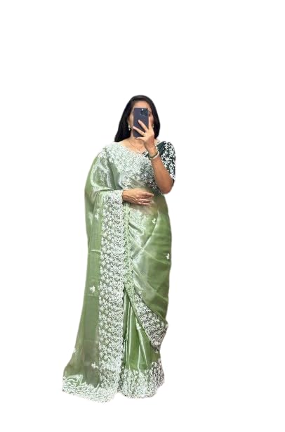 Image of Flosive Women's Present Beautiful Kanjivaram Soft Silk Saree With Blouse