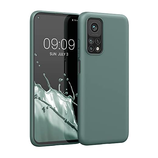 kwmobile Fodral kompatibelt med Xiaomi Mi 10T/Mi 10T Pro – fodral silikon – mjukt mobiltelefonfodral – mobiltelefonfodral i blågrönt