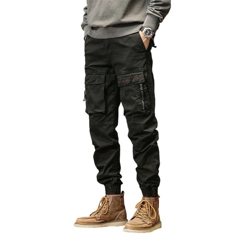 Pantalon de sport homme USTZFTBCL rétro américain stretch à poches cargo
