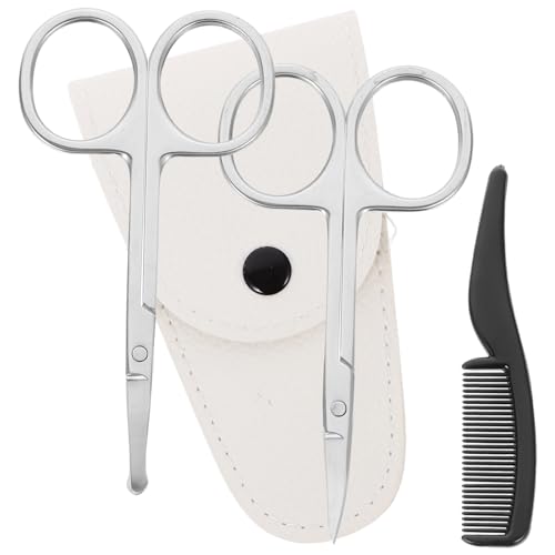 TOGEVAL 4個 鼻毛剪 点 ステンレス製 錆びにくい 高耐久 精密トリミングはさみ 口ひげ 髭 手入れ用 小型グルーミングキット 携帯便利 自宅 理