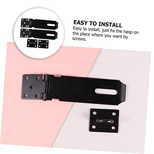 Image of Practical Door Hasp Latch Lock 2pcs Stainless Steel Security Padlock Clasp for Gates Desks