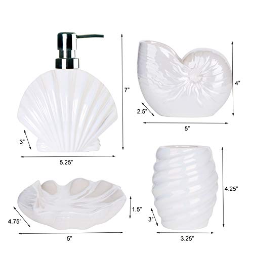 Wodlo - Seashore Bathroom Accessories Set - Complete Bath Accessory Sets Includes Soap Dispenser, Toothbrush Holder, Tumbler, Soap Dish, - Image 2