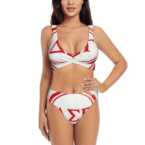 Maillot de bain deux pièces push-up triangle réglable pour femme