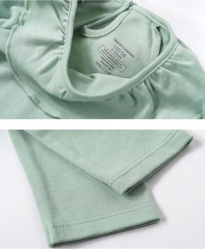 Little Girls Ruffle Collar T-Shirt Children Cotton Soild Color Long Sleeve Blouse Tee Tops 2-7 Years4