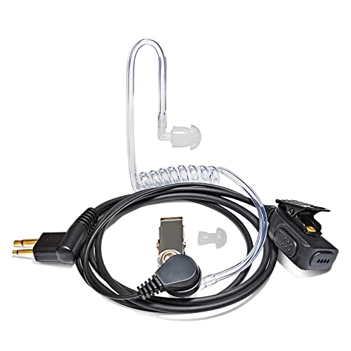 UAYESOK Surveillance Radio 2 Pin Earpiece, Acoustic Tube Covert Walkie Talkie Headset for Motorola CP040 DP1400 CP200 XT420 XT460 CLS1110 CLS1140 Hytera PD405 PD505 Security 2 Way Radio with PTT Mic