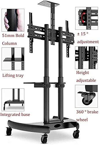 Soporte móvil para TV con estante y ruedas para 32 a 70 pulgadas miniatura 4