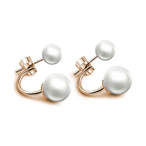 Junecat Pendientes cuelga la Plata de Ley 925 del oído Perla señoras