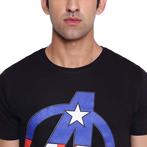 Image of Marvel Avengers by Wear Your Mind Men Round Neck Short Sleeves Knitted T-Shirt