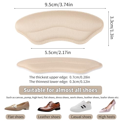 Image of NOWFRESH Heel Grips for Womens Shoes - 10 Pairs Self-Adhesive Heel Pads, Cushion Inserts for High Heels，Prevent Blisters & Slip, Comfort Fit for Women (Pale Apricot)
