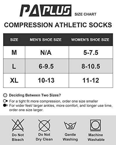 Paplus Compression Running Sock For Men And Women 3 Pairs, Cushioned Athletic Crew Socks With Arch Support #TOP1