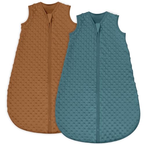 Image of Yoofoss Fleece Baby Sleep Sack 6-12 Months with Plush Dots, TOG 1.5 Baby Wearable Blanket with 2-Way Zipper, Cotton Toddler Sleep Sack Fleece