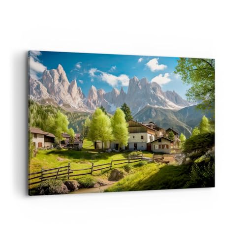 Cuadros Decoracion Salon Montañas Paisaje Alpes Lienzos decorativos 120x80cm Cuadro Sobre Lienzo Moderno Dormitorio Cocina Cuadros Pared Imágenes Wall Art Prints Decor Canvas Grande XXL AA120x80 5814