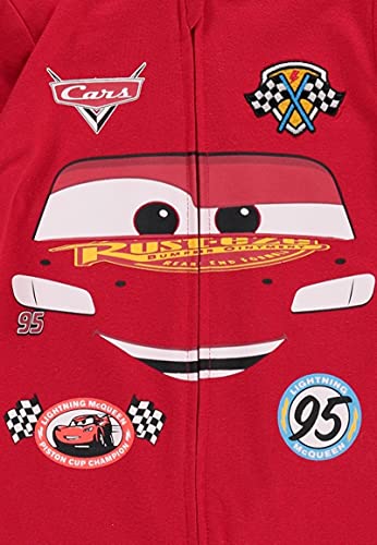 Disney Pixar Cars Lightning McQueen Toddler Boys Zip Up Cosplay Coverall Lightning Mcqueen Red 5T - image 5