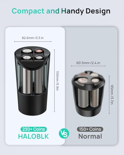 image for HALOBLK Large Capacity Coin Holder for Car Change Organizer, Compatibl
