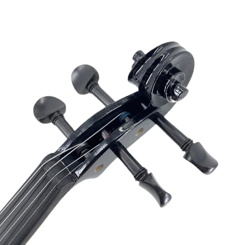Image of Vetimobato Electric Violin 4 /4 Full Size Solid Wood Silent Violin Set for Adults Beginner Practice Electric Fiddle with Ebony Fittings Hard Case & Bow(4 String Black)