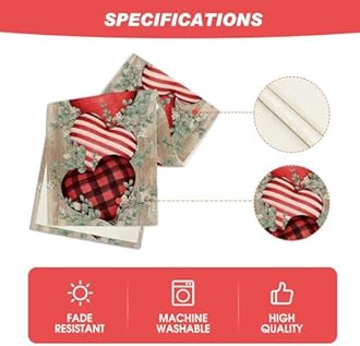 Artoid Mode Wood Eucalyptus Hearts Valentine's Table Runner, Anniversary HoliKitchen Dining Table Decoration for Home Party Decor 13x36 Inch