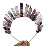 Wedding Products - Diadema de cristal natural ideal para mujeres, damas de honor y novia, hermosa diadema para niña con diamantes de imitación, Morado (, Talla única