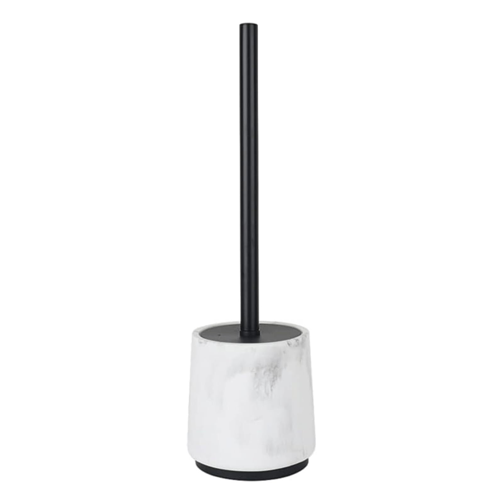 Tyuhduyur Toilet Brush Stainless Steel Handle Brushes Floor-Mounted With Resin Holder Cleaner Deep Cleaning Space-Saving