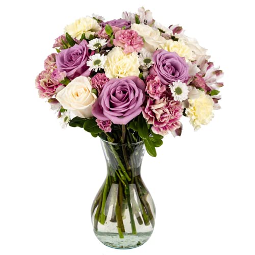 Delivery By Tuesday, April 11Th, Rejuvenate With Vase, Purple And White | Arabella Bouquets (Fresh Cut Easter Flowers) #TOP6