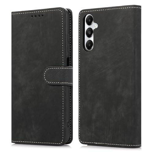 MIKULLE Funda para Samsung Galaxy A05s 4G (6.7'),Magnético Carcasa de Tipo Libro Función de Soporte Plegable PU Cuero Tapa Movil Flip Wallet Case - Negro