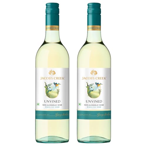 Image of Jacob's Creek UNVINED Riesling Non Alcoholic White Grape Still Wine, 750ml (Pack of 2 Bottles)
