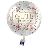 Folienballon Gute Besserung Ballon Genesung Luftballon Made in EU & Germany- Kirschblüte Ballon Genesungswünsche, Helium geeignet