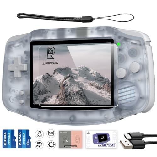 Image of RG34XX Retro Handheld Game Console, 3.4 Inch IPS Screen, 64GB Storage, 5532 Pre-Installed Games, WiFi, HDMI (RG34XX-Glacier)