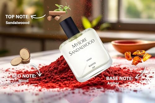 Image of Mayin Mysore Sandalwood Perfume For Men And Women, Luxury Perfume With Long Lasting Fragrance, Eau De Parfum, Ideal for Everyday Use,50ml