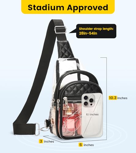 Vorspack Clear Bag for Stadium Events - Crossbody Bag for Women Clear Stadium Bag for Concerts Sports Festivals2