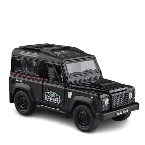 Image of 1:32 Land Rover Defender SUV 110 - Black Alloy Diecast Pullback Metal Car Toy with Sound Light & Opening Doors - Great Gift Toy for Kids