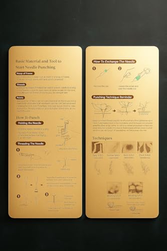 Image of SD Decor Embroidery Kit for Beginners - Complete Punch Needle Set for Embroidery with 3 Needle Sizes, Ergonomic Pen, Adjustable Depths & Threader (Yellow)
