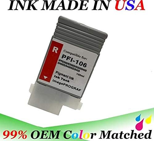 Vivid Colors PFI-106 Compatible Ink Cartridge Replacement for Canon PFI-105, PFI-106 (130ml, 12-Pack) for iPF6300, iPF6350, iPF6400, iPF6450 Printers
