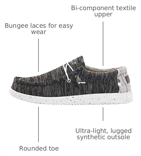 Image of HEYDUDE Men's All Wally Styles | Men's Shoes | Men's Lace Up Loafers | Comfortable & Light-Weight