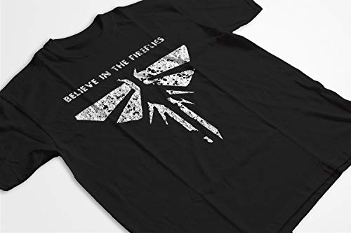 Teamzad Believe In The Fireflies Gamer Black T Shirt Large #TOP1