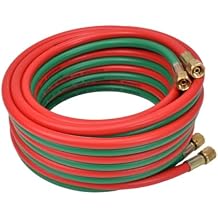 Oxygen Acetylene Hose,1/4 Inch 9/16"-18 B Fittings Oxy Acetylene Cutting Torch Hoses,Welding Cutting Torch Twin Hose,300PSI 50FT