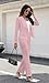 Two Piece Set for Women Fall Fashion 2025 Business Casual Long Sleeve Blazer Jackets Pant Suits Pink XL