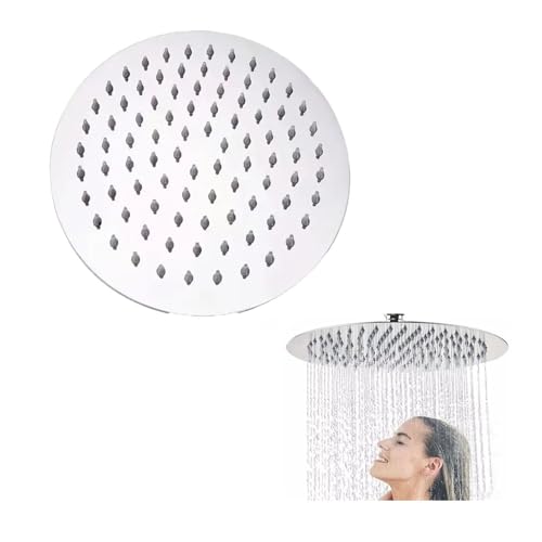Wxinsheng Tête de Douche en Acier Inoxydable,8 Pouce Acier Rotatif 360° Ronde Tête de Douche Pluie,Pomme de Douche Anti Calcaire,Facile à Installer et à...