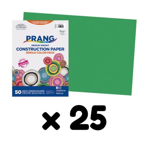 Image of Prang Construction Paper, 12 inch x 18 inch, Holiday Green, 50 /Pack, 25 Packs | Formerly SunWorks, Class Pack, 1250 Sheets Total, P8007